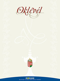 Oklevl A4 (nyomtatbart, 20 db) A csomag 20 db sznes oklevelet tartalmaz szabvny nyomtatba val A4-es (21 x 29,7 cm-es) mretben, ofszet (nem fnyes) papron. Vonalazst nem tartalmaz, elssorban nyomtatval trtn kitltsre javasoljuk. MS-8803H