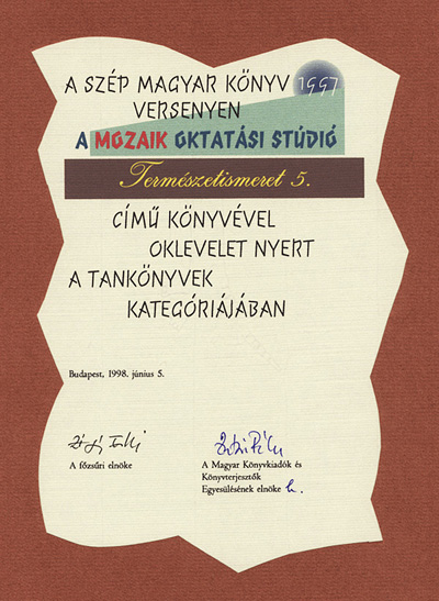 
Szép Magyar Könyv `97 Oklevél